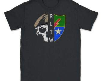 Warface Apparel Army Ranger T-Shirt Lead The Way Airborne US Flag 2 Sided Print Tan Tee 