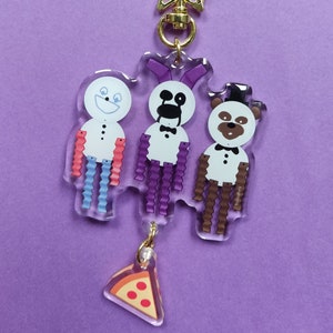 Paper pals linked acrylic keychain