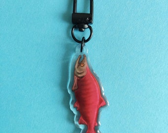 Sockeye Salmon acrylic keychain