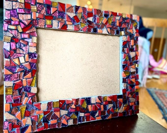 MOSAIC FRAME Small picture frame with glass mosaic tiles Bridesmaid gift New house gift
