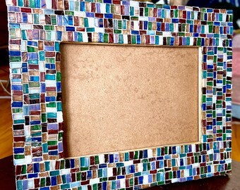 MOSAIC FRAME Small picture frame with glass mosaic tiles Bridesmaid gift New house gift