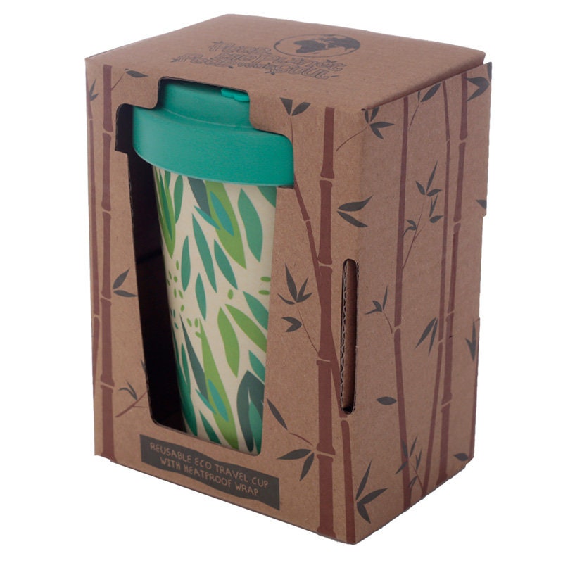 Eco Friendly Travel Mug made from Recycled Bamboo in Green & Etsy