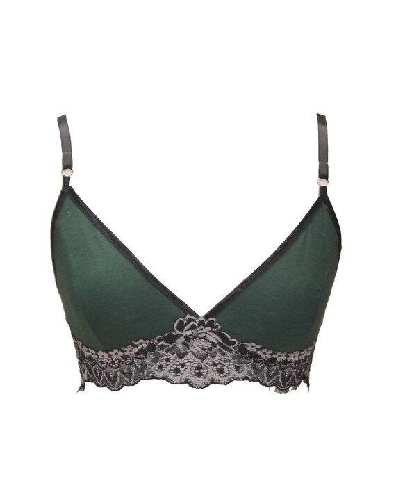 Green Merino Wool Bra 