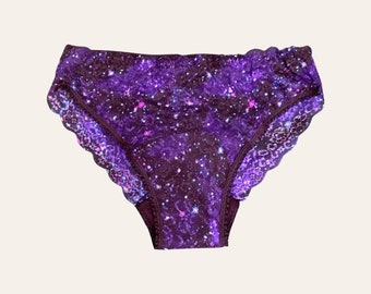 Lace Galaxy period knickers/ Pretty leakproof underwear/ Handmade lingerie