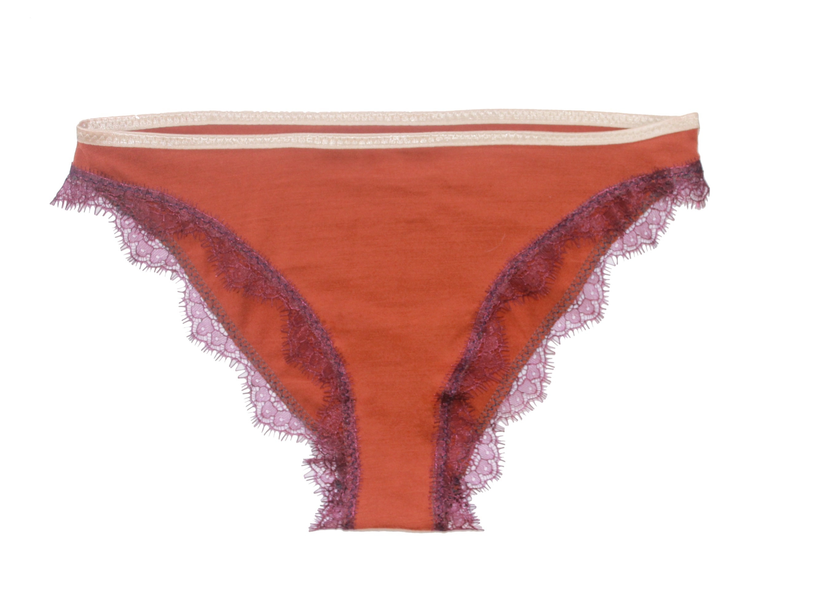 Burnt Orange Merino Wool Underwear Set Etsy