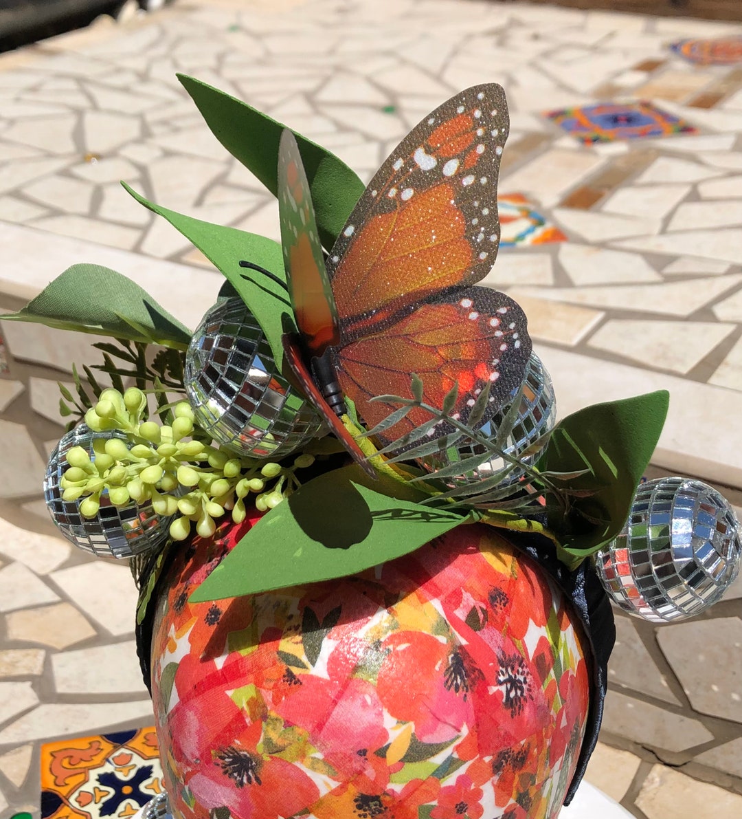 Butterfly Headband, Disco Ball Headdress, Butterfly Disco Ball Headband