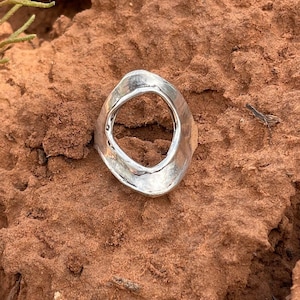 Unique Silver Ring, Oval Void Silver Ring, Rough Silver Ring, Silver Rings for Women, Designer Ring, Statement Silver Ring, Sculptural ring