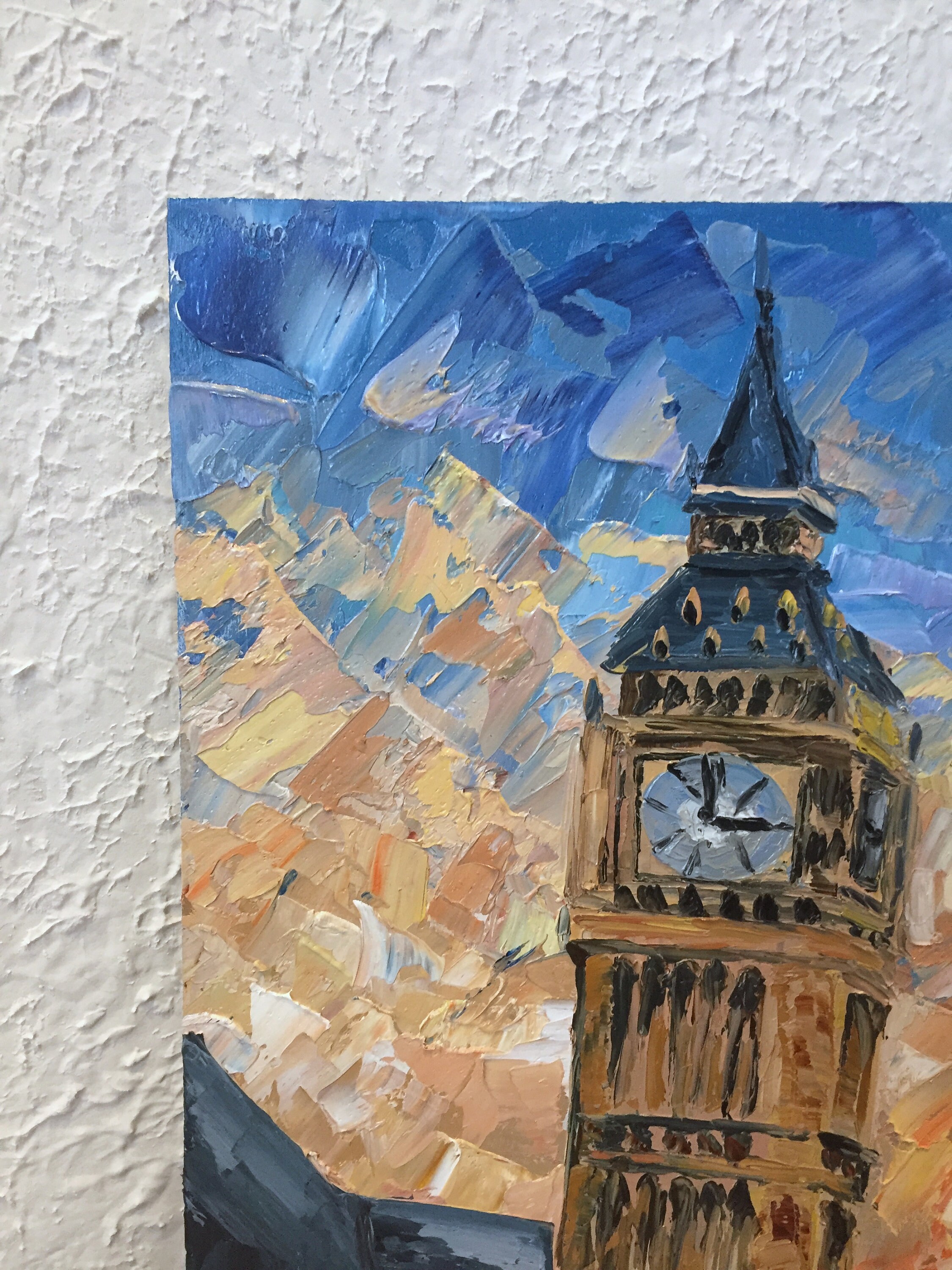 Big Ben Original Oil Painting London Cityscape Art Impasto Etsy