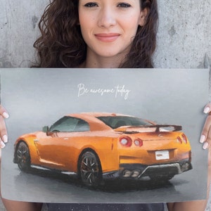 Printable JDM sportscar GTR art with inspirational quote | Digital download | gift for men | home decor | wall art | poster