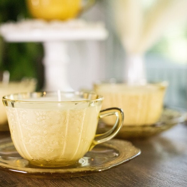 Depression Glass Cup Etsy