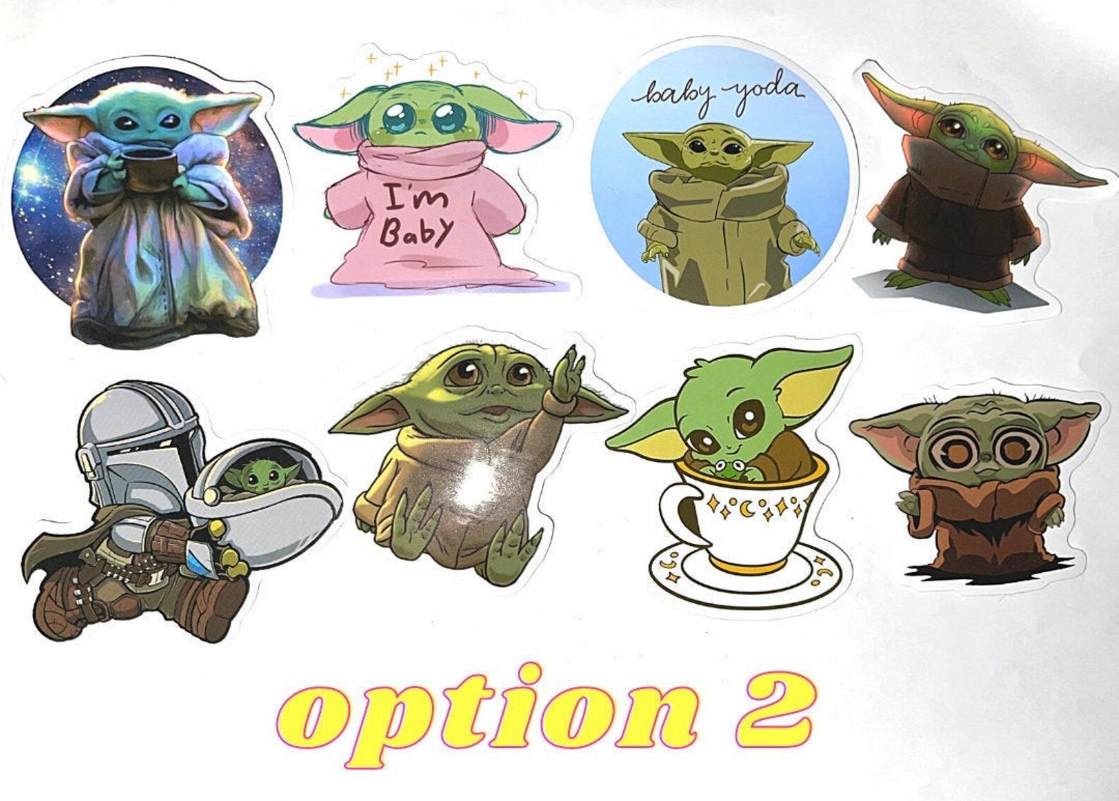 Baby Yoda Inspired Sticker Pack 8 PC & FREE Shipping The | Etsy