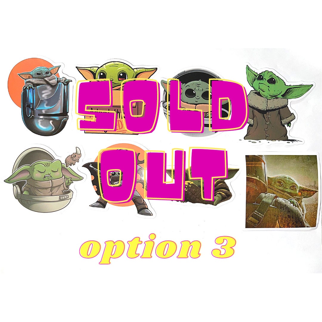 baby yoda inspired sticker pack 8 pc free shipping the etsy