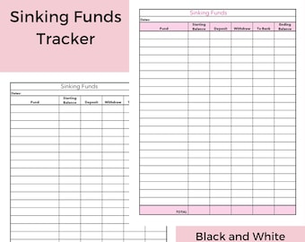 Sinking Funds Tracker Sheet