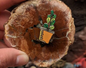 Fiddle Leaf Fig Plant Hard Enamel Pin / Lapel Pin / Art Badge