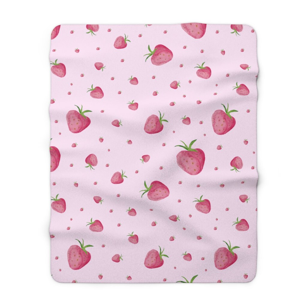 Strawberry Blanket Strawberry Print Picnic Blanket Kawaii Room Etsy