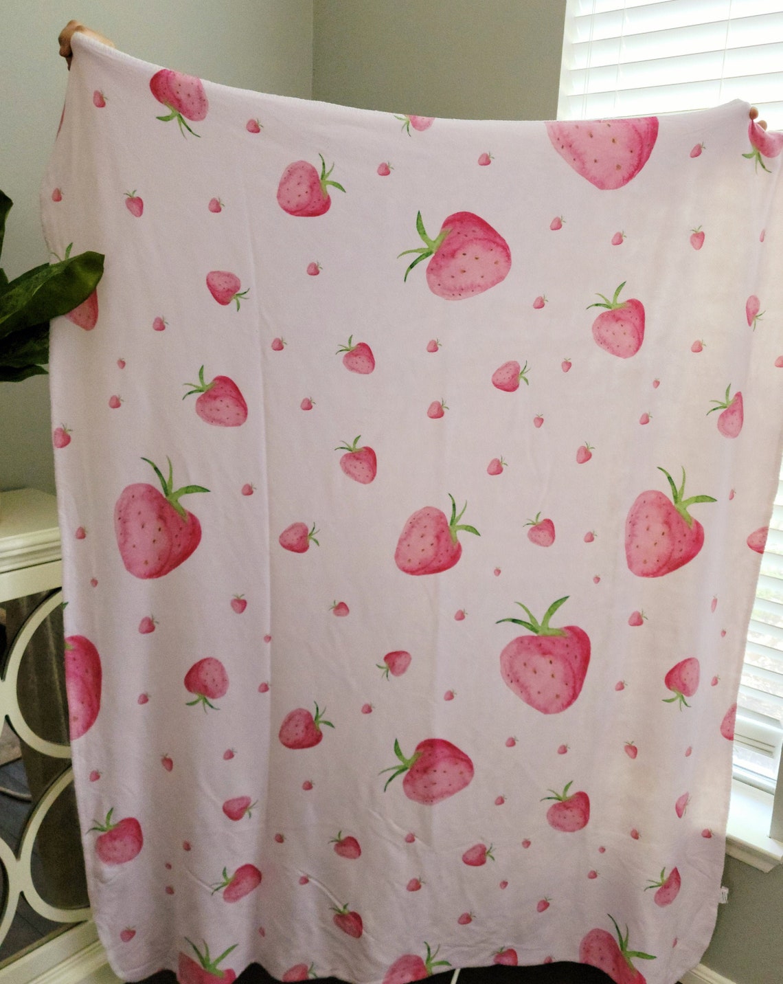 Strawberry Blanket Strawberry Print Picnic Blanket Kawaii Room Etsy