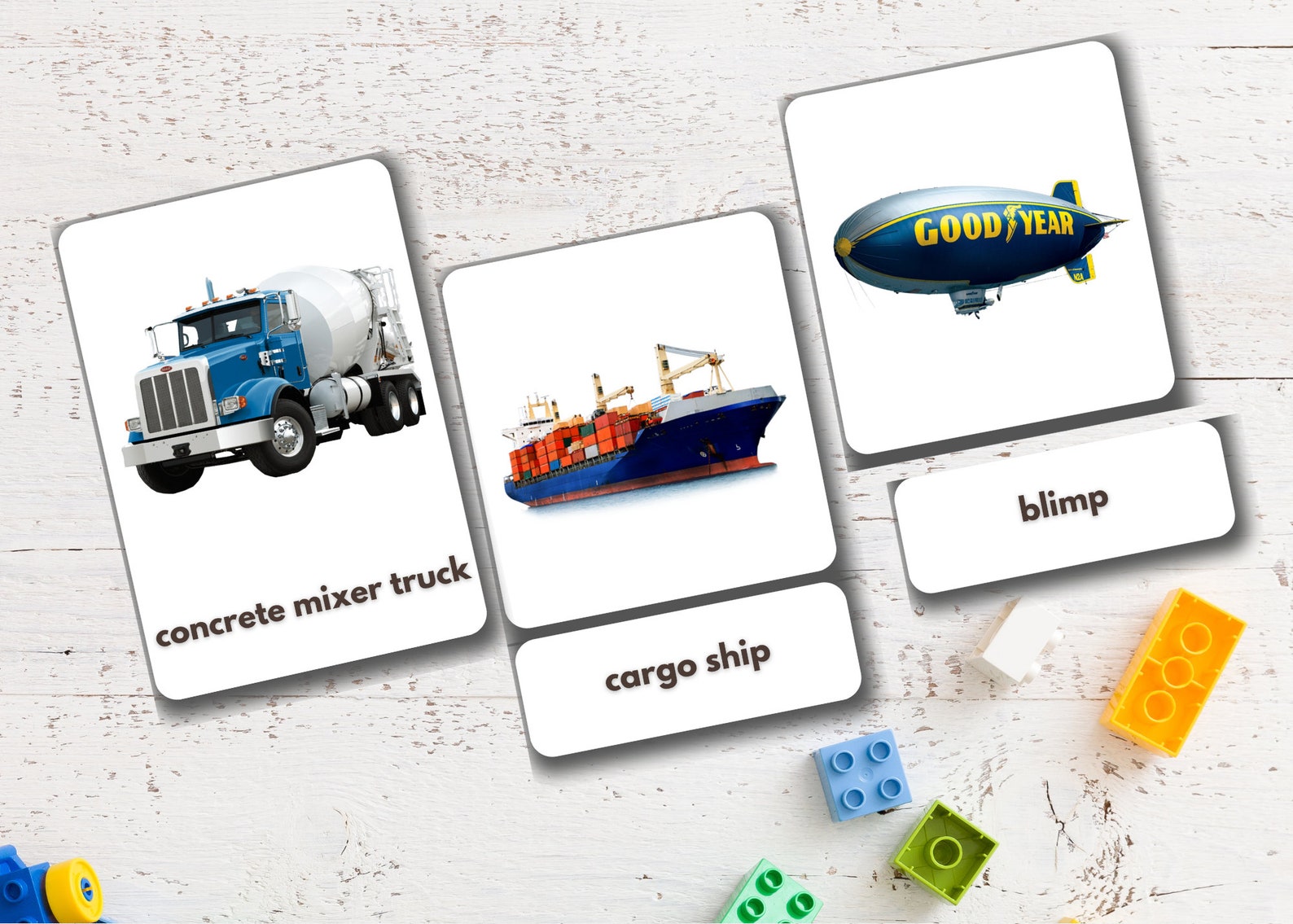 Heavy Vehicles Flashcards real Pictures Printable Heavy Etsy
