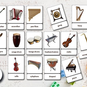 Musical Instruments Flashcards real Pictures Printable - Etsy