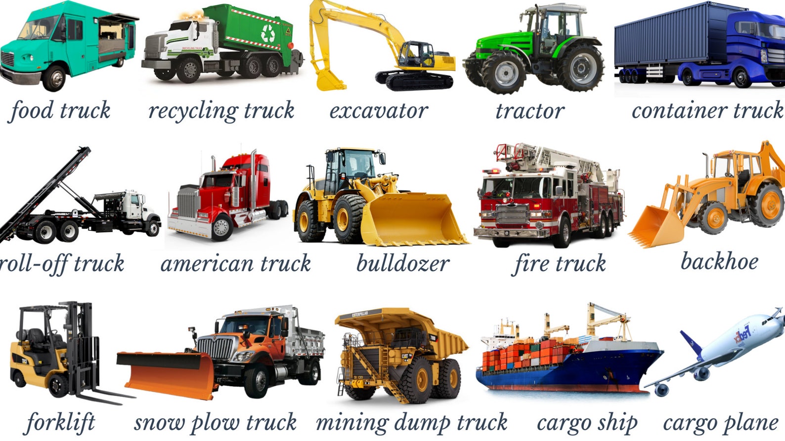 Heavy Vehicles Poster Montessori Poster Preschool Poster Etsy
