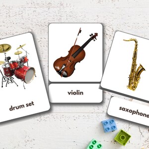 Musical Instruments Flashcards real Pictures Printable - Etsy