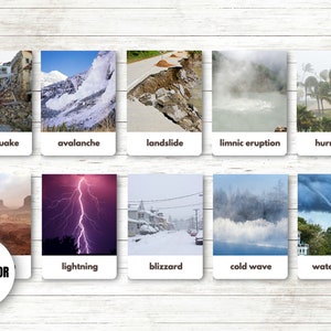 NATURAL DISASTERS FLASHCARDS Printable Montessori Cards - Etsy