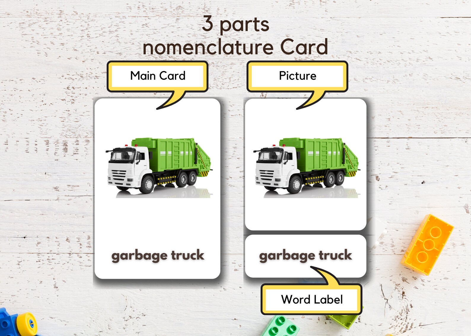 Heavy Vehicles Flashcards real Pictures Printable Heavy Etsy