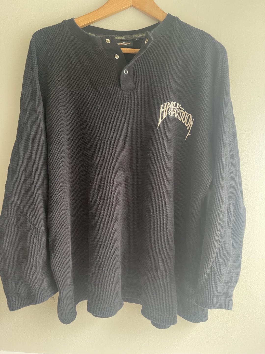 Pull Vintage Harley-Davidson Années 50 - Taille M, Noir, Coton, Original Très Rare