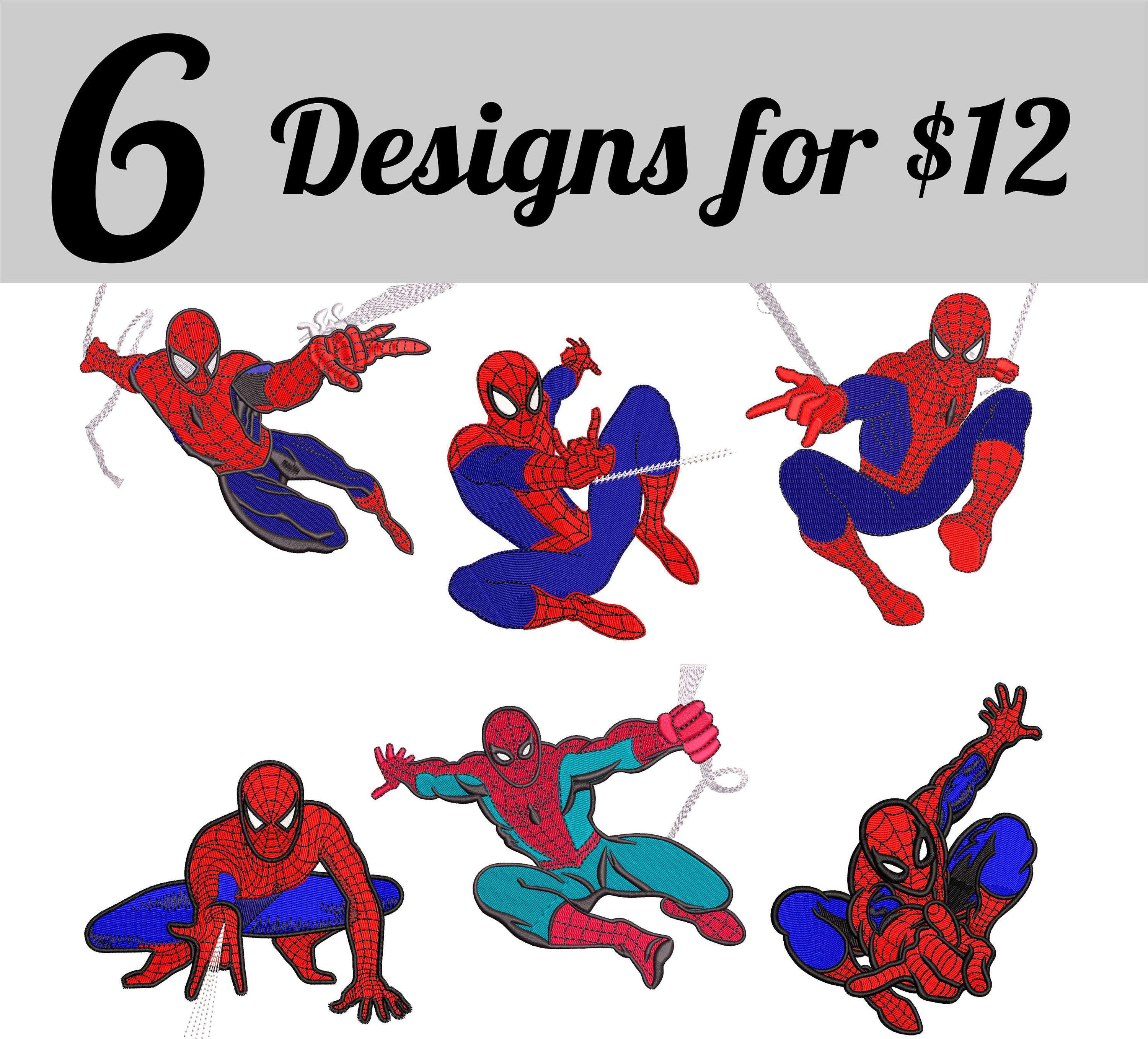 Spiderman Embroidery Design 5 4 SIZES Etsy