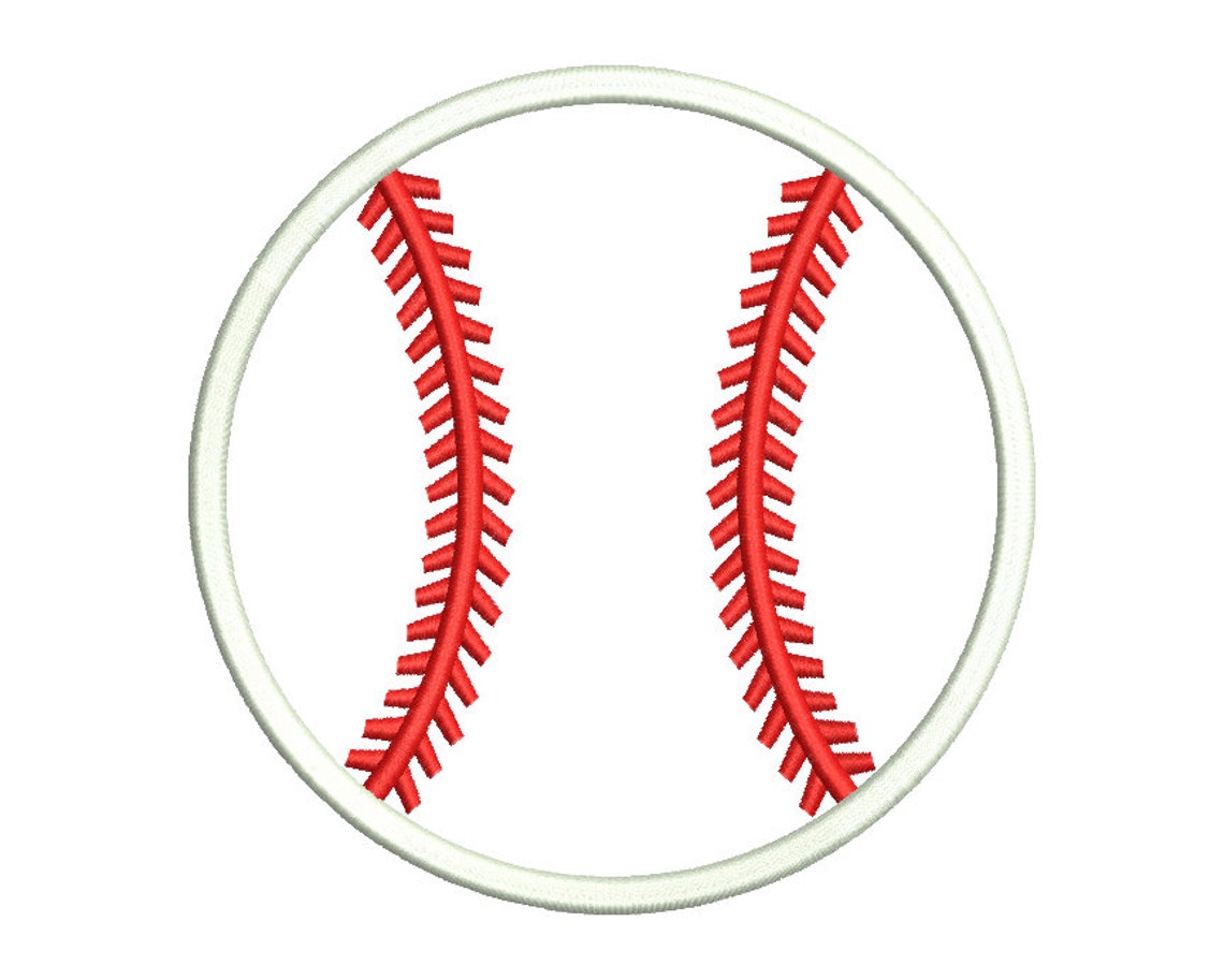 Baseball Applique Design 4 SIZES Etsy