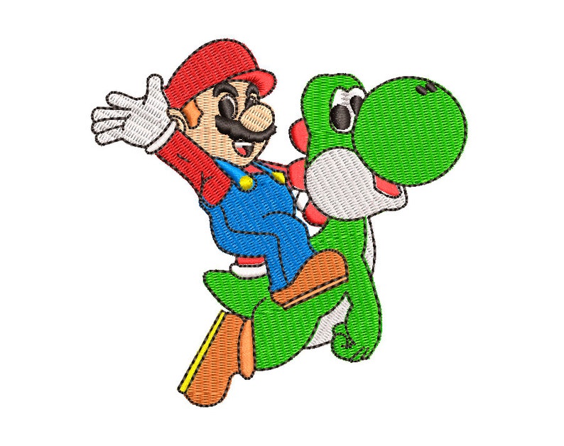 Super Mario & Yoshi Embroidery Design 3 SIZES Etsy