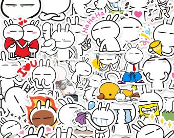20/40/60 pcs Tuzki Stickers Cute Tuziki Meme Stickers for Laptops Skateboard