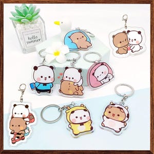 Keychain, Bubu Dudu  Keychain, Cute Bubududu Bears Key Organizer, Couple Keychain, Valentine Keytag, Gift Keyrings