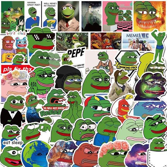 Party Yeah 50Pcs Cartoon Frog Kermit Stickers Laptop Guitar Fridge  Skateboard Decal