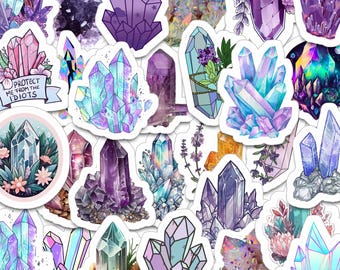 Paquete de 40 pegatinas de cristal, grafitis de gemas de colores, valiosas calcomanías de piedra oscura para portátiles y patinetas.