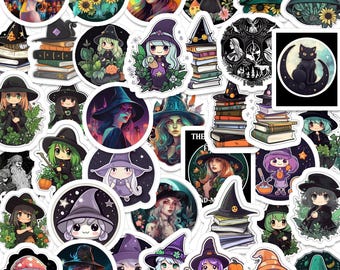 Pack of 60pcs Witchcraft Stickers, Aesthetic Witch Graffiti, Dark Magic Fantasy Decals for Laptops Skateboards