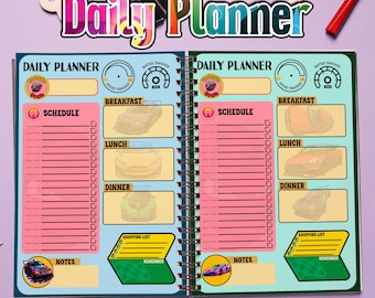 All-in-One Daily Planner, JDM Racing Style Daily Journal, ADHD Brain Dump Template, Automobile Car Vehicle Printable A4 A5 Size Planner