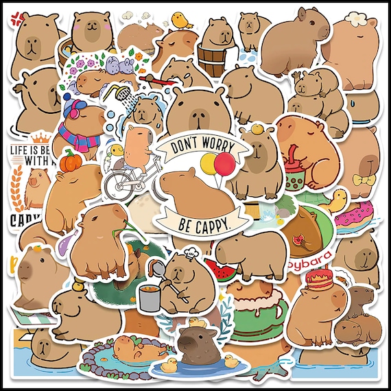 Cartoon Capybara Stickers, Laptop Stickers Kids