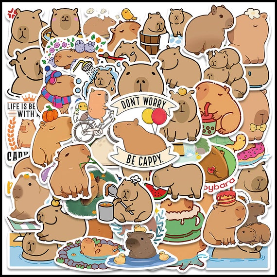 Cartoon Capybara Stickers, Laptop Stickers Kids