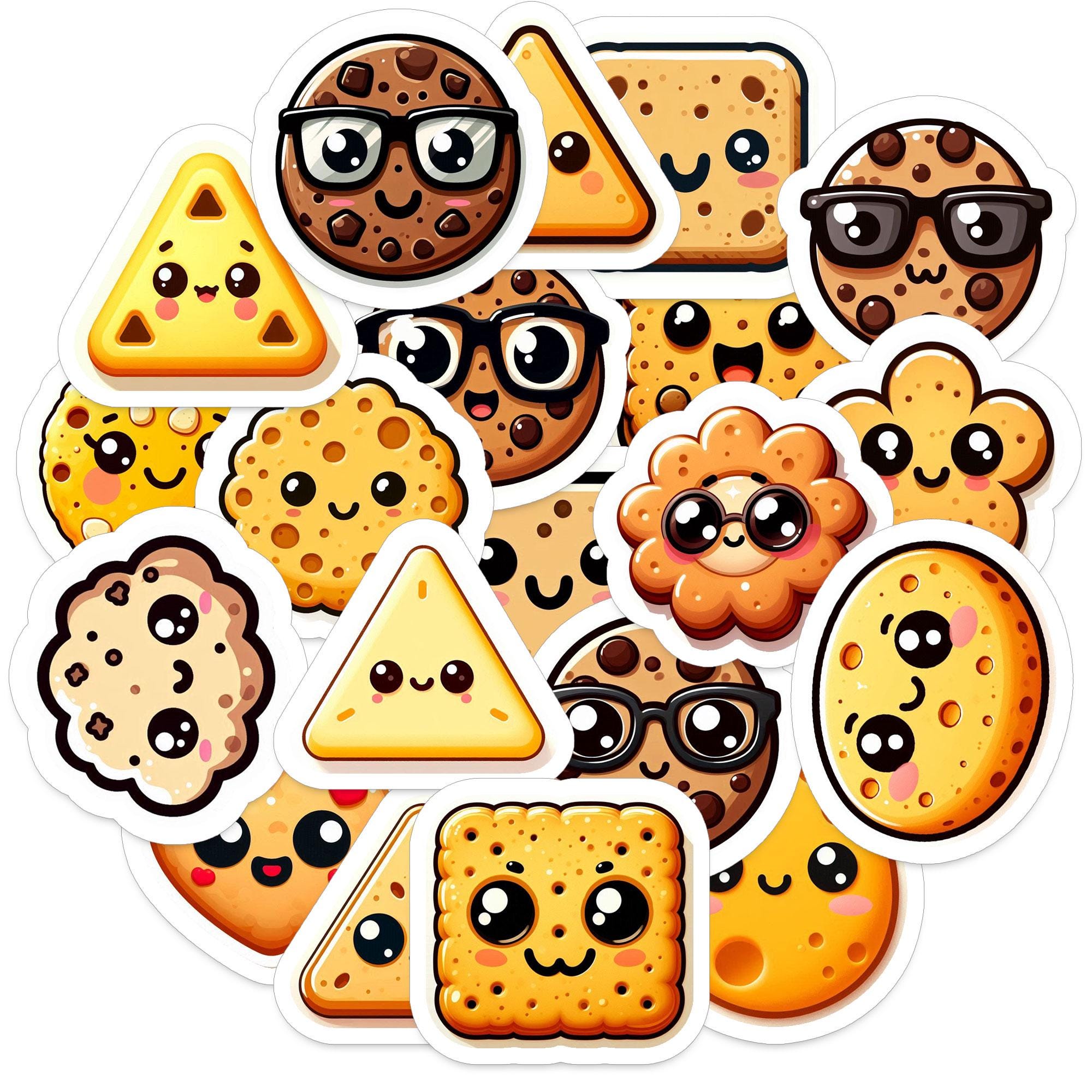 60 Pcs Cookie Stickers in a Cookie Jar, Jar of Cookies Biscuits ...