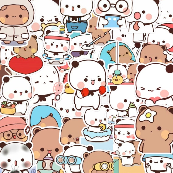 240 Pcs Bubu Dudu Stickers Cute Bubududu Bears Couple Stickers for Laptops  Skateboard 