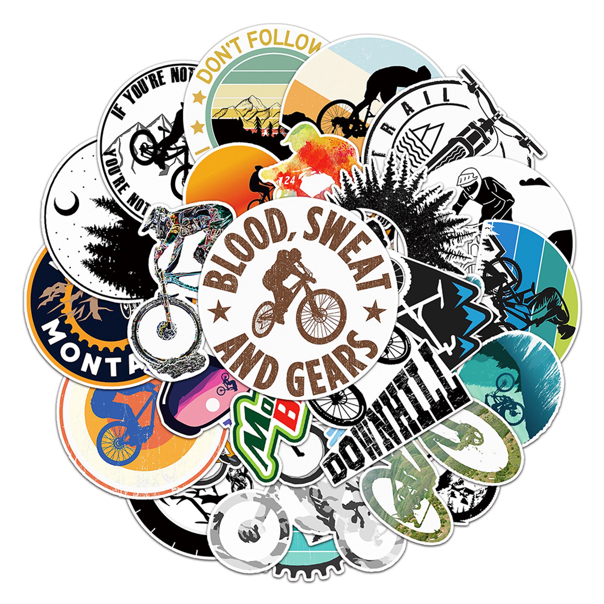 20/40/60 Pcs Mountain Bikes Stickers Adventurous MTB Sticker Etsy UK