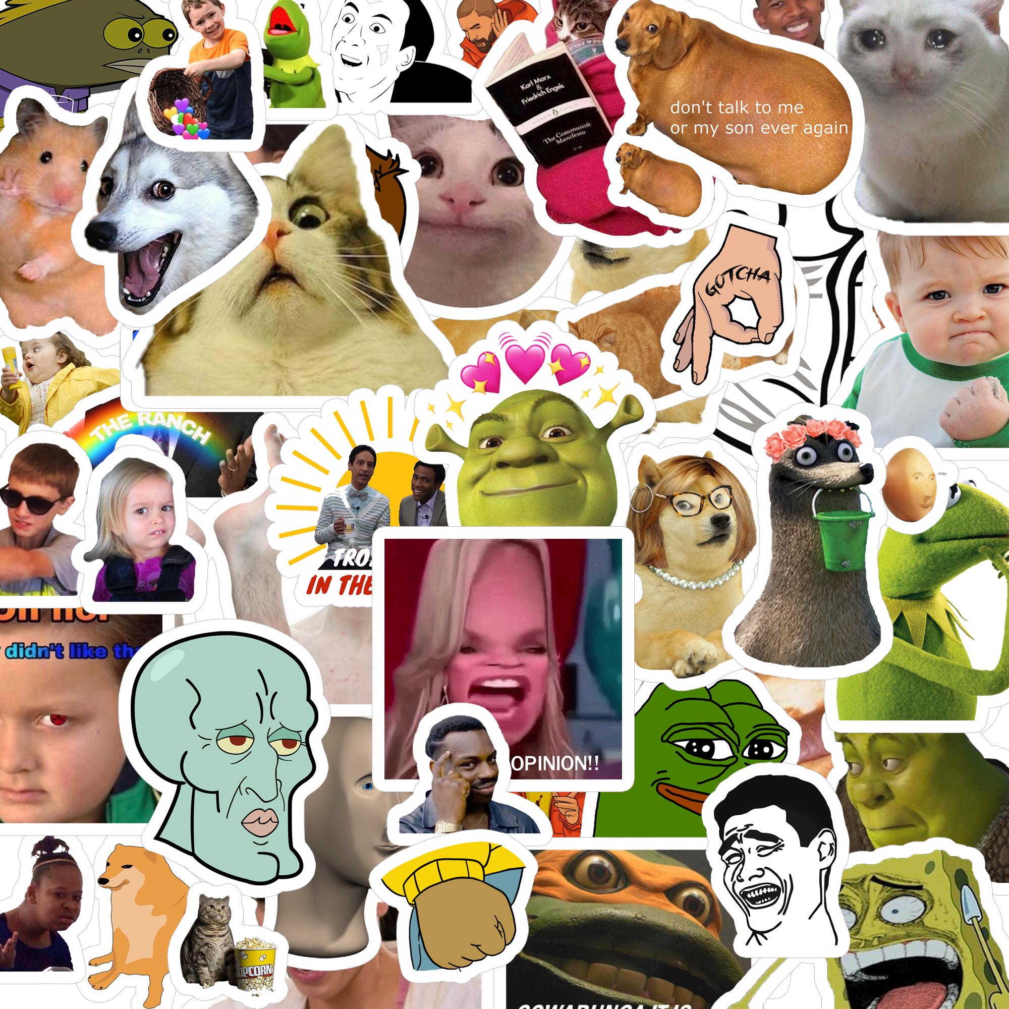 20/40/60 pcs Funny Meme Stickers Random Stickers for Laptops Skateboard