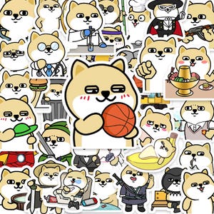 20/40/60 pcs Shiba Inu Stickers Cute Dog Myshibafat Meme Stickers for Laptops Skateboard