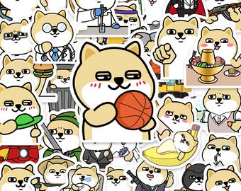 20/40/60 pcs Shiba Inu Stickers Cute Dog Myshibafat Meme Stickers for Laptops Skateboard