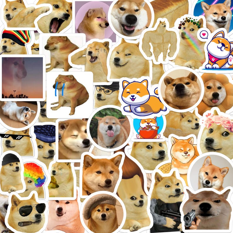 60pcs Dog Meme Stickers Funny Cute Shiba Inu Stickers for Laptops ...