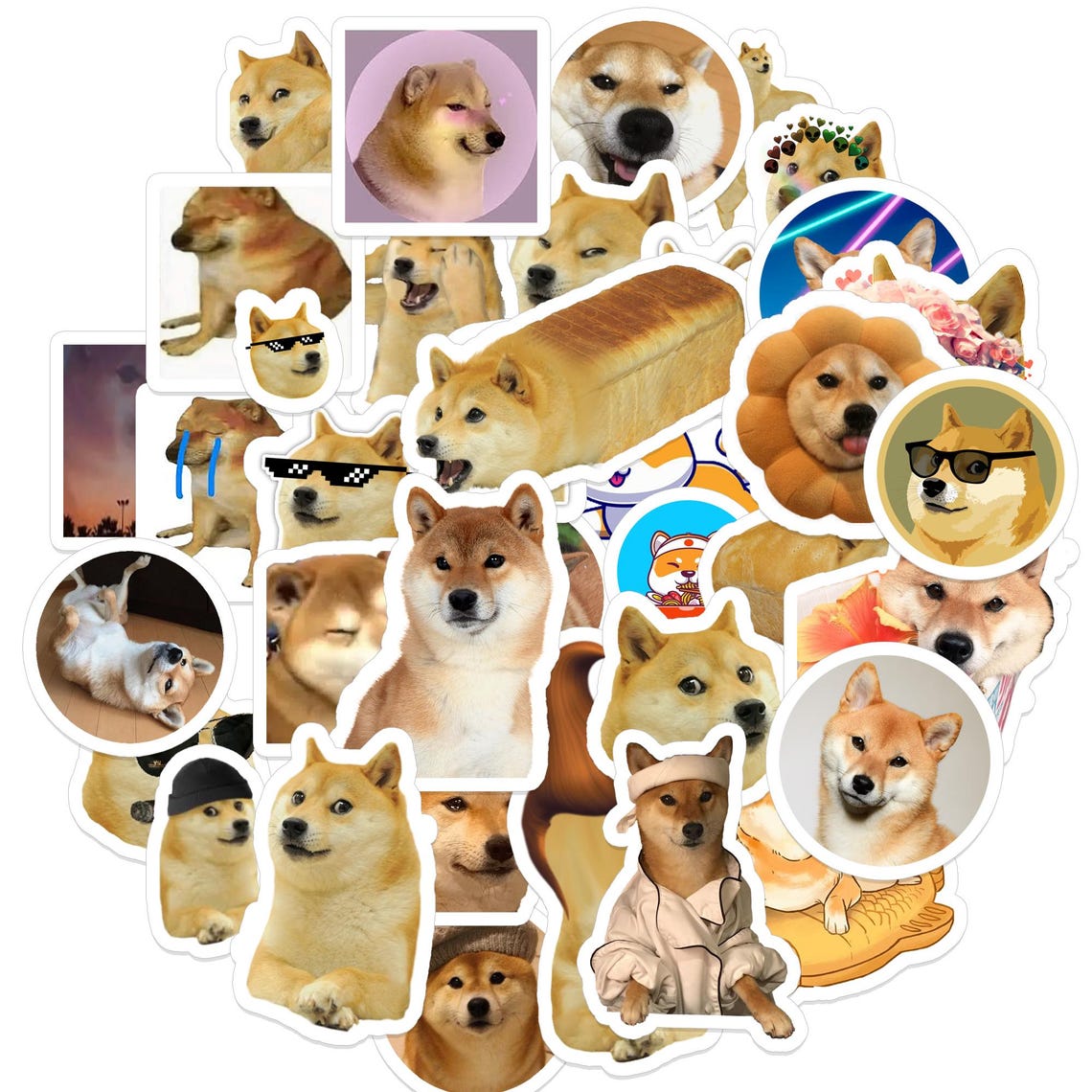 60pcs Dog Meme Stickers Funny Cute Shiba Inu Stickers for Laptops ...