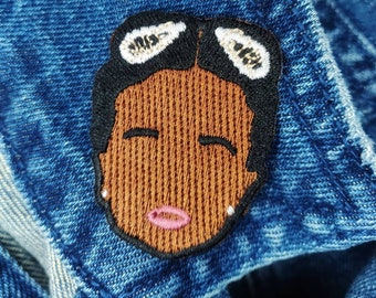 Little Girl Iron-on Patch, Little Black Girl, Sweet Girl with Hidden Message in Hair Clip