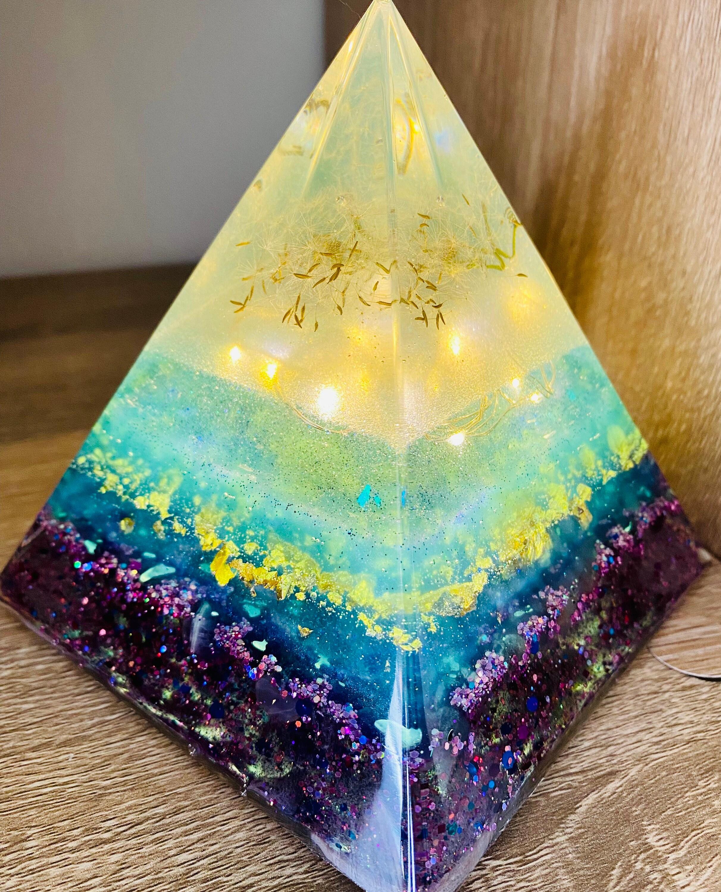 Crystal Orgonite Resin Pyramid Etsy