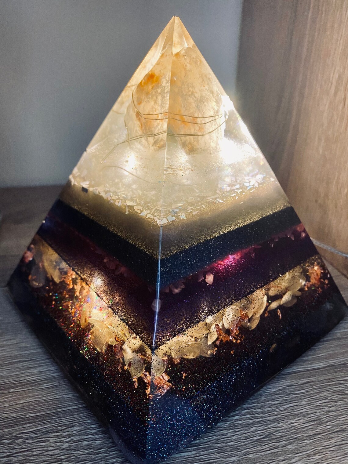 Crystal Orgonite Resin Pyramid Etsy
