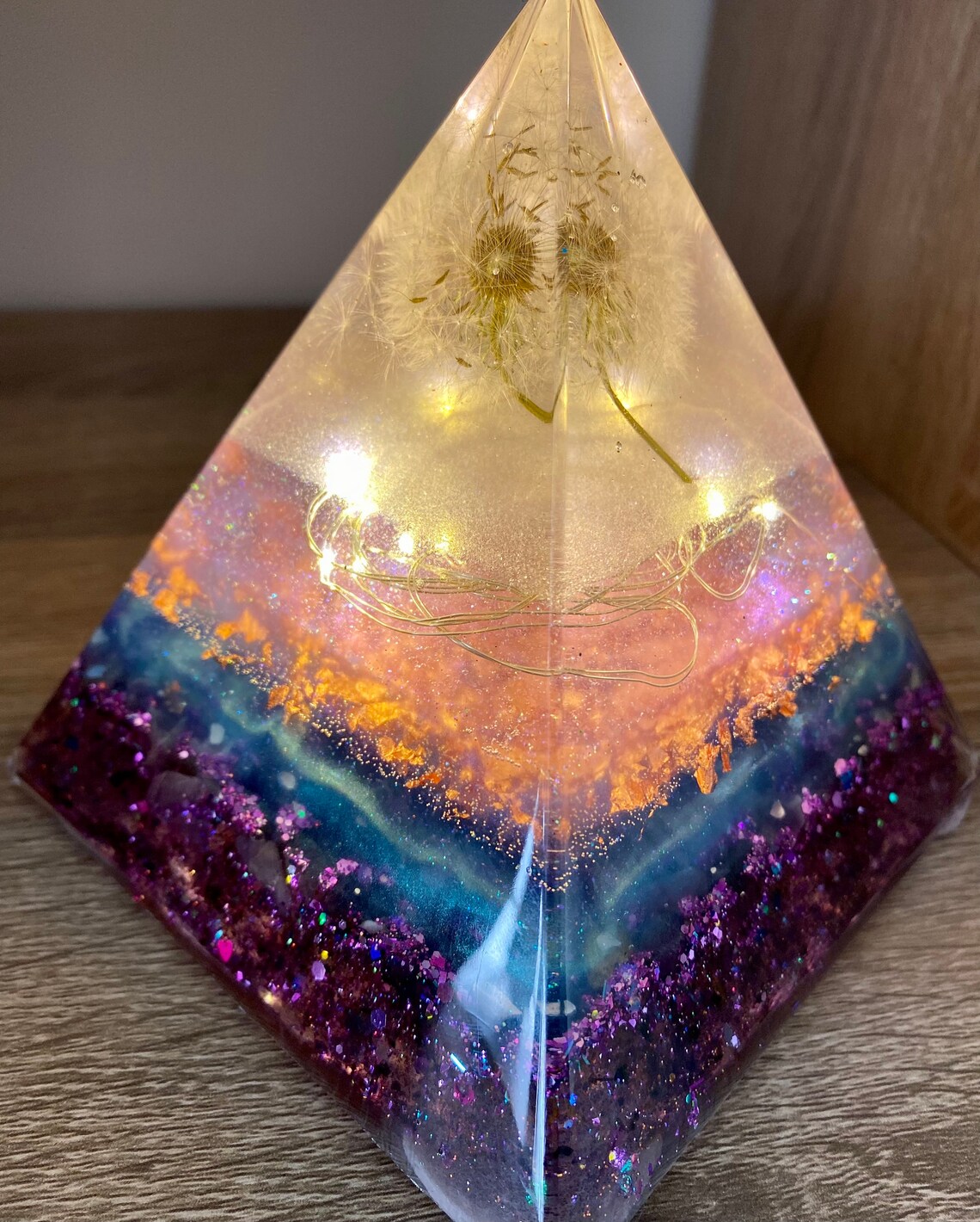 Crystal Orgonite Resin Pyramid Etsy